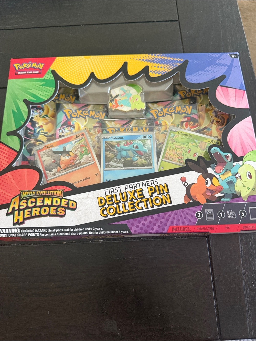 Pokemon First Partners Deluxe Pin Collection - Yellow Blue Green Pink Black
